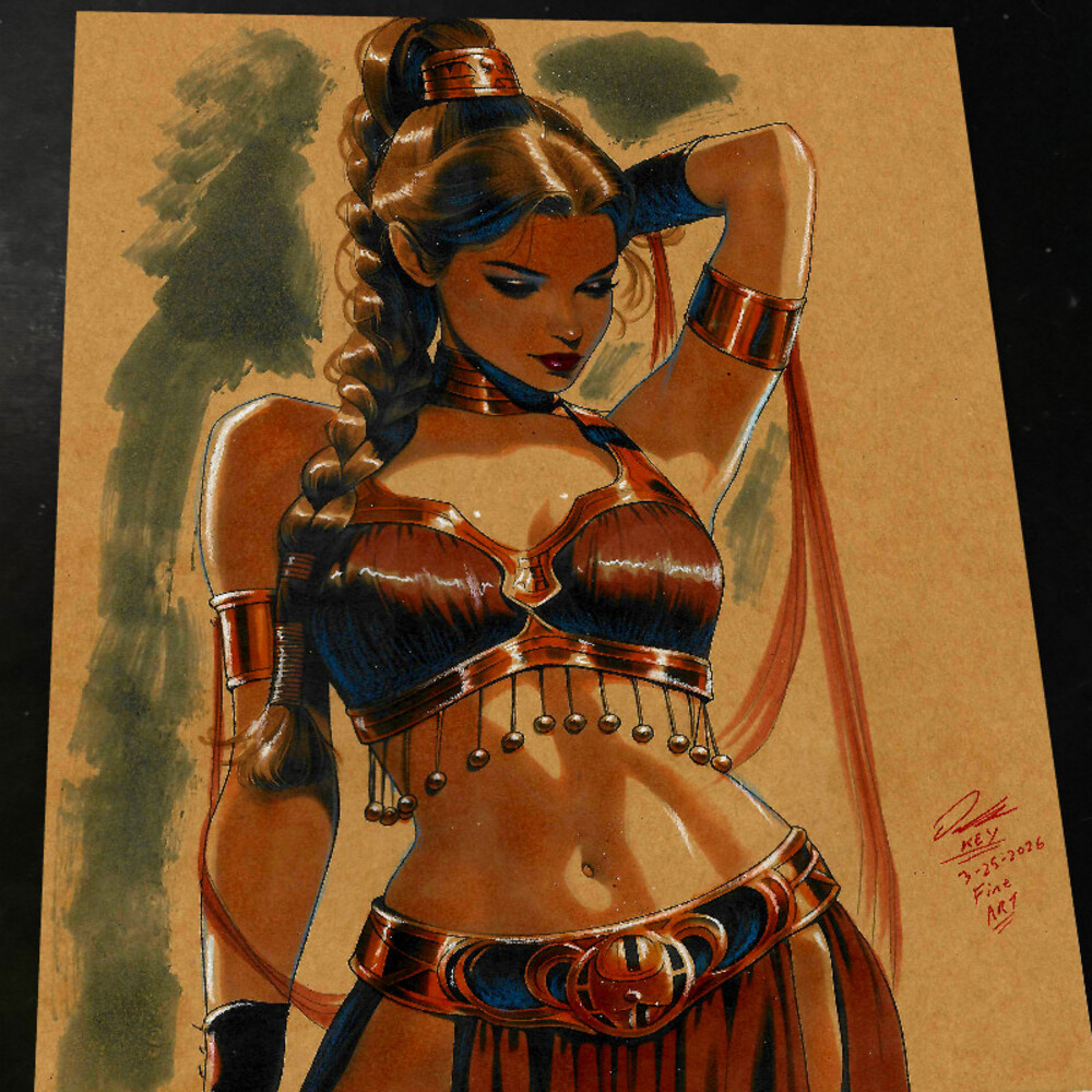 Princess Leia Art Print Signed 8.5x11 | Art by Keyeske